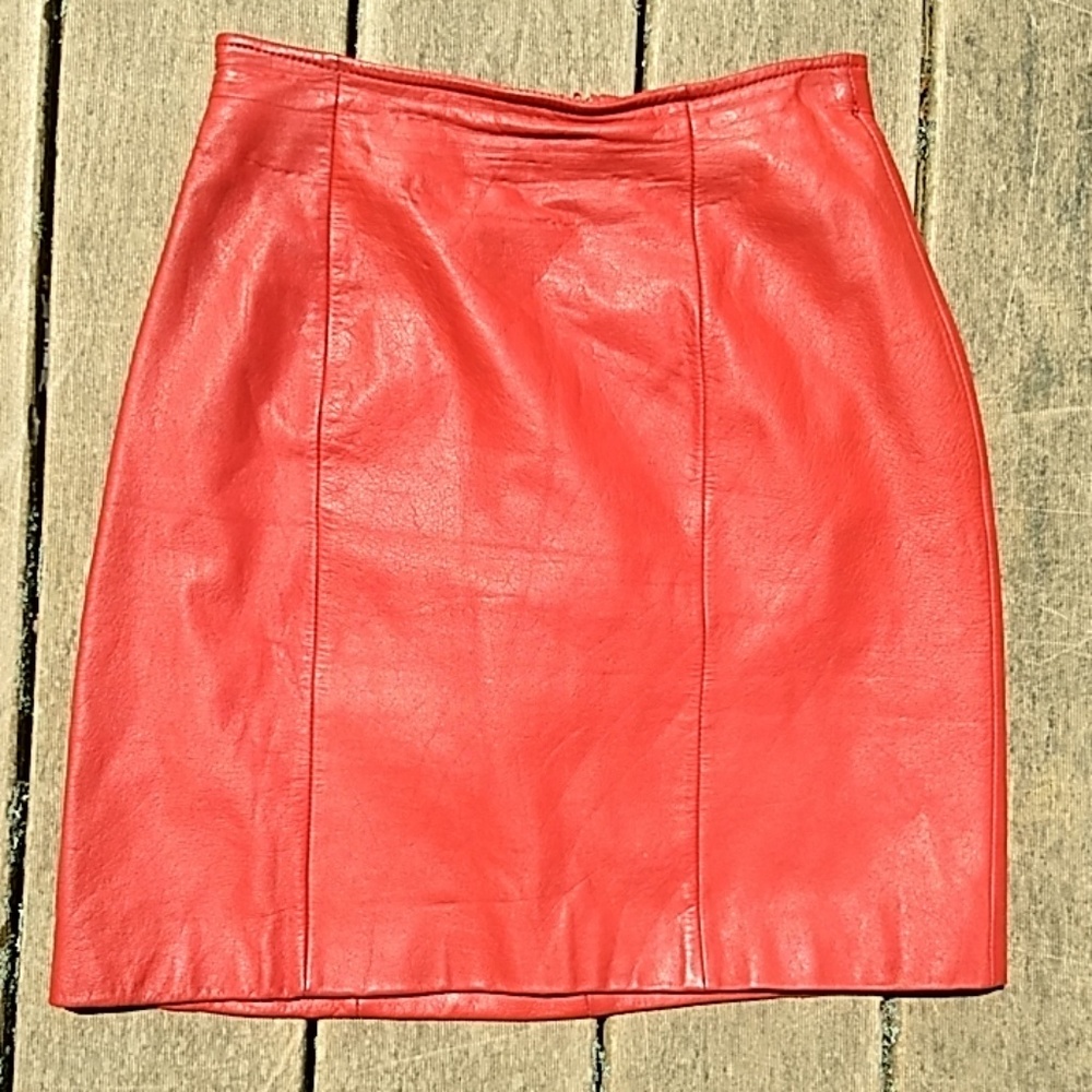 Red Leather Skirt